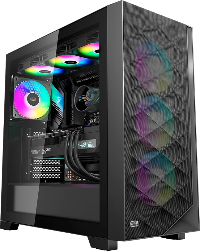 Корпус PCCooler C3D510 ARGB (черный) (C3D510-BKP3-GL)