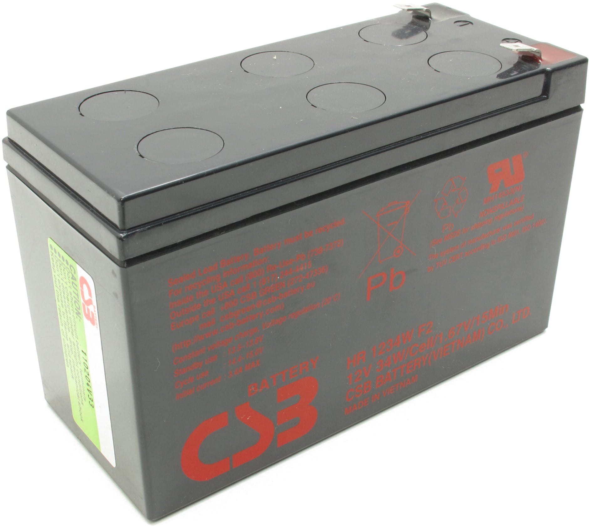 Аккумулятор для ИБП CSB HR 1234W F2 (12V, 9Ah)