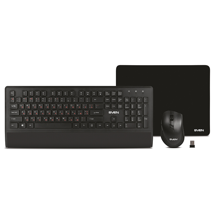 Клавиатура+ мышь Sven KB-C3800W (Радио, Black, коврик)