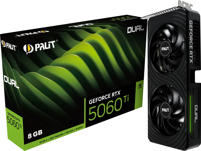 Видеокарта Palit RTX 5060 Ti DUAL 8GB GDDR7 (NE7506T019P1-GB2062D)