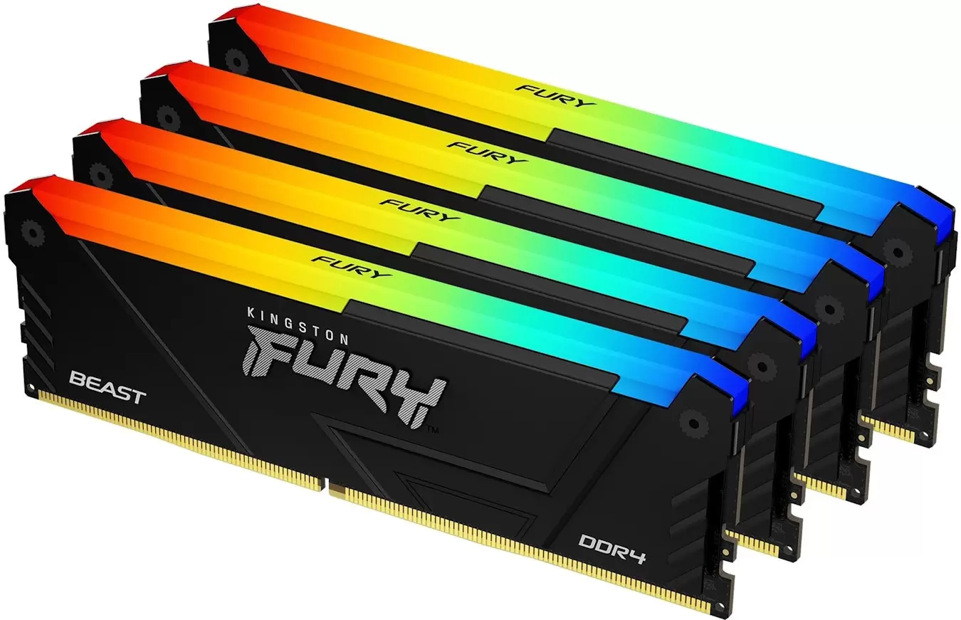 Модуль памяти 32Gb (4*8Gb) Kingston FURY Beast Black RGB (KF432C16BB2AK4/32)