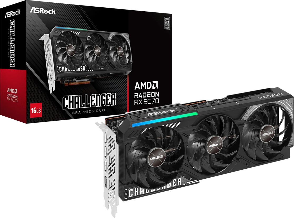 Видеокарта AsRock RX 9070 Challenger 16GB (RX9070 CL 16G)