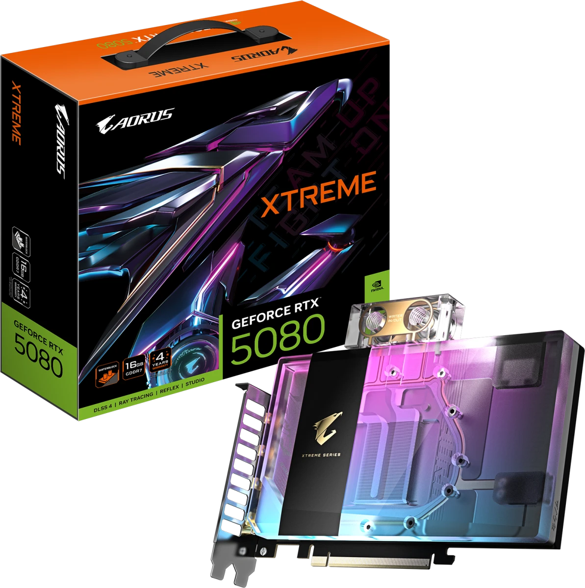 Видеокарта Gigabyte RTX 5080 Aorus Xtreme Waterforce WB 16G (GV-N5080AORUSX WB-16GD)