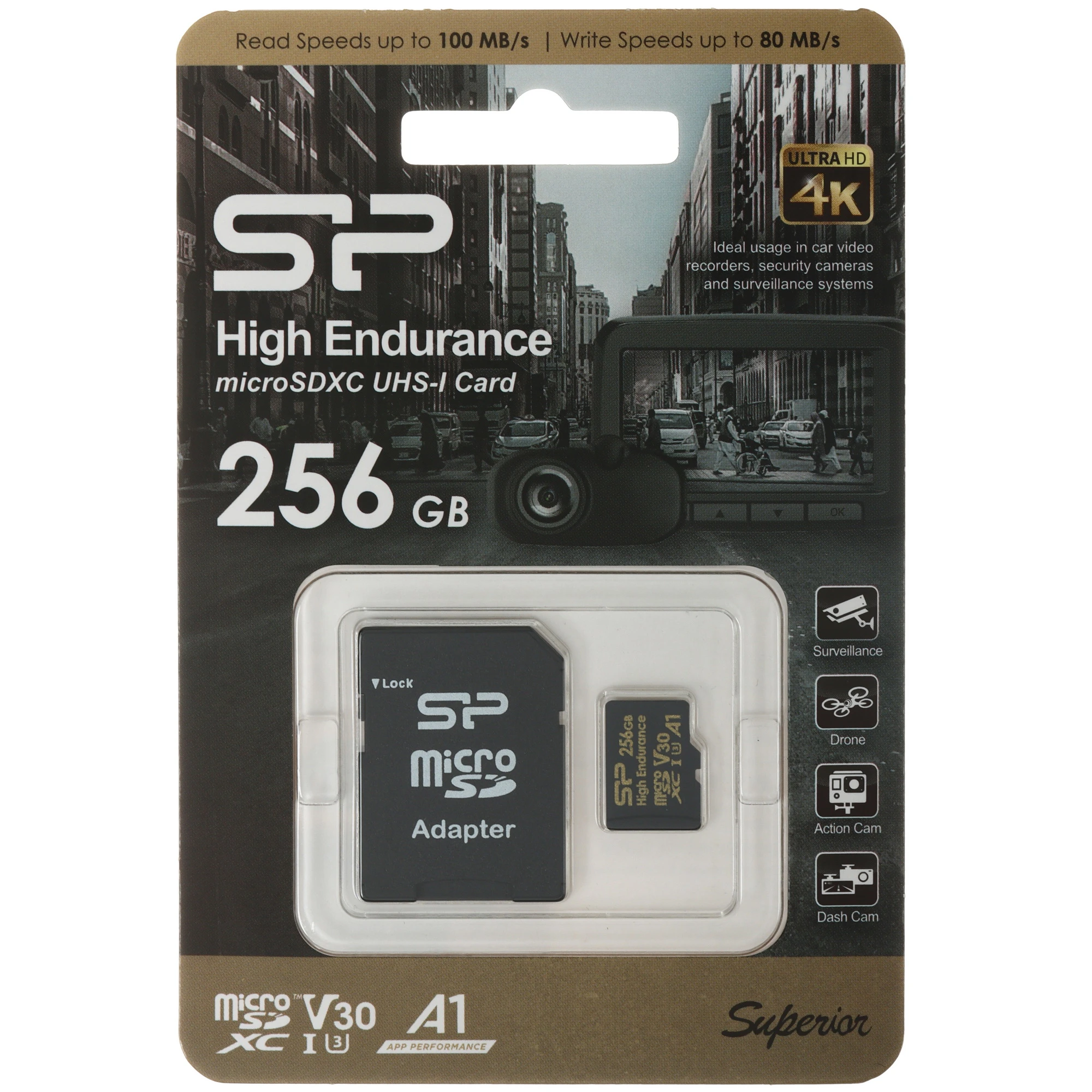Карта памяти 256Gb Silicon-Power Golden Series High Endurance (SP256GBSTXDV3V1HSP)