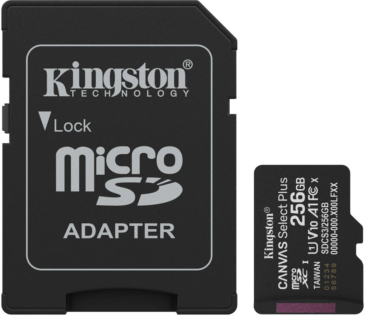 Карта памяти 256Gb Kingston Canvas Select Plus (SDCS3/256GB)
