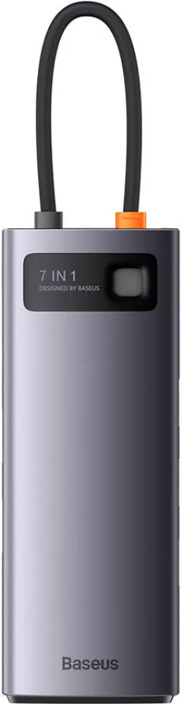 Док-станция Baseus Metal Gleam Series 7-in-1 Multifunctional Type-C HUB Docking Station Gray (WKWG040113)