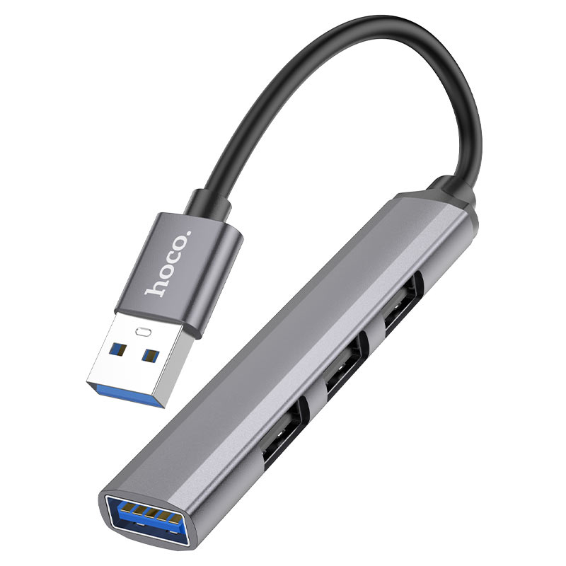 Разветвитель USB (USB-хаб) Hoco HB26 (серый)