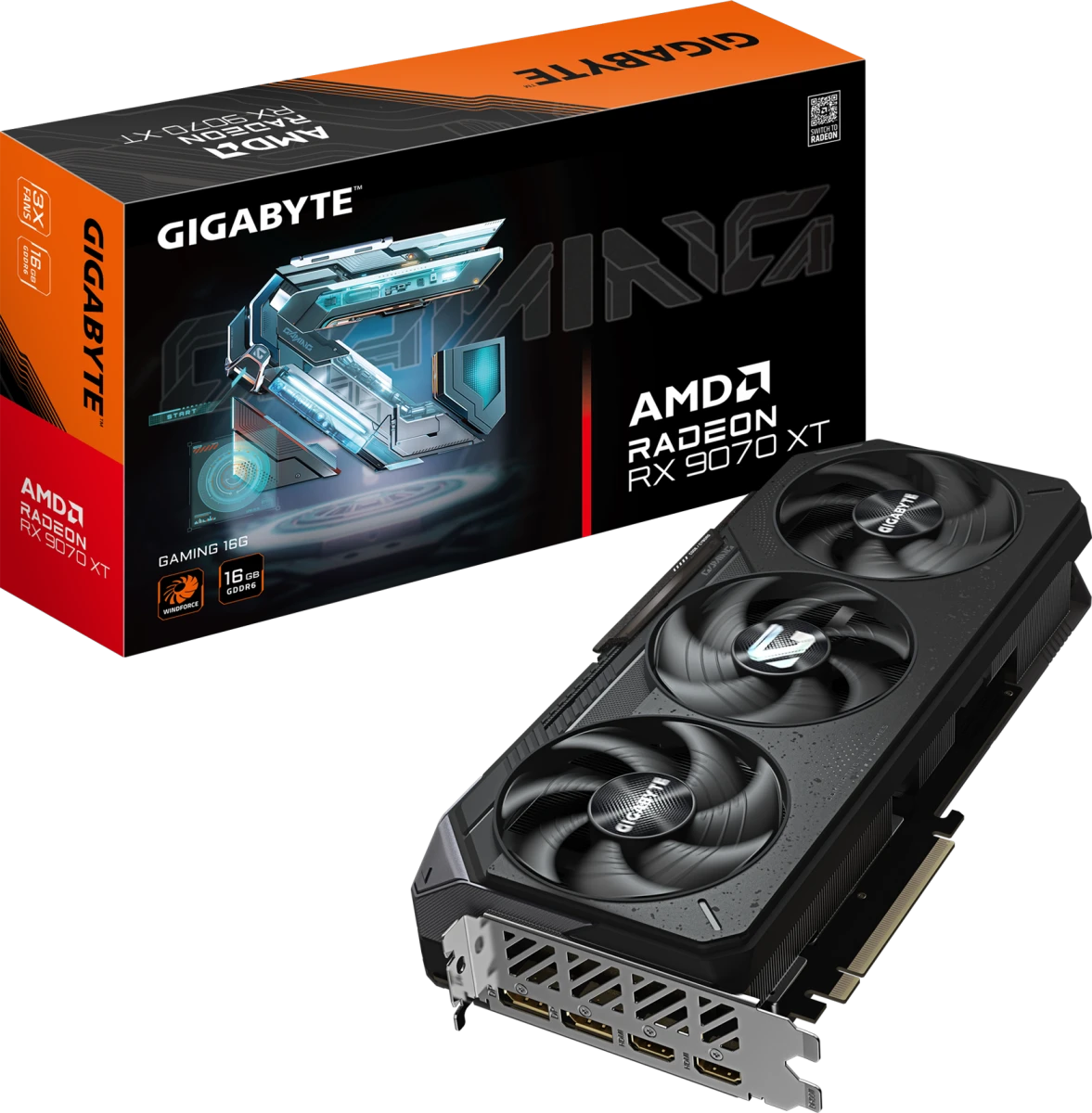 Видеокарта Gigabyte RX 9070XT Gaming OC 16G (GV-R9070XTGAMING-16GD)