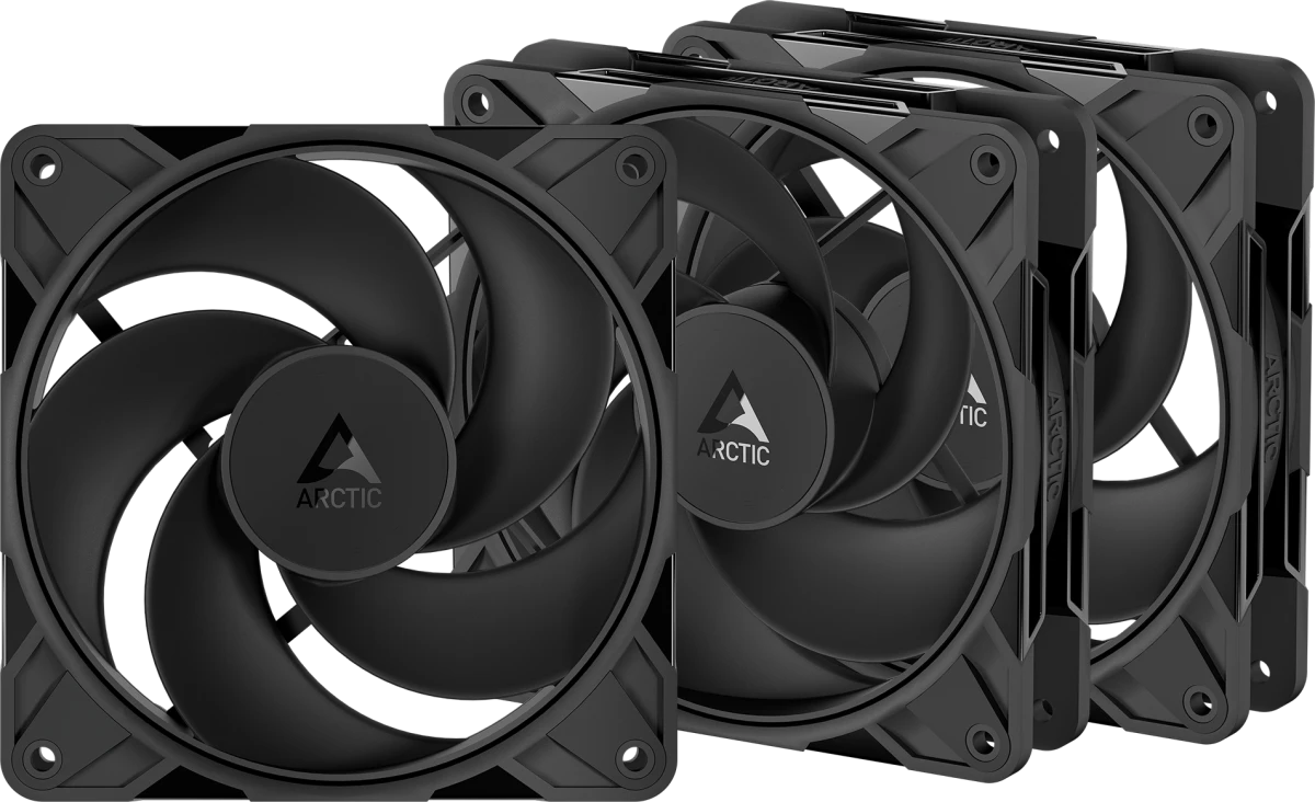 Набор вентиляторов Arctic P12 Pro Reverse PWM PST Black 3xPack (ACFAN00332A)