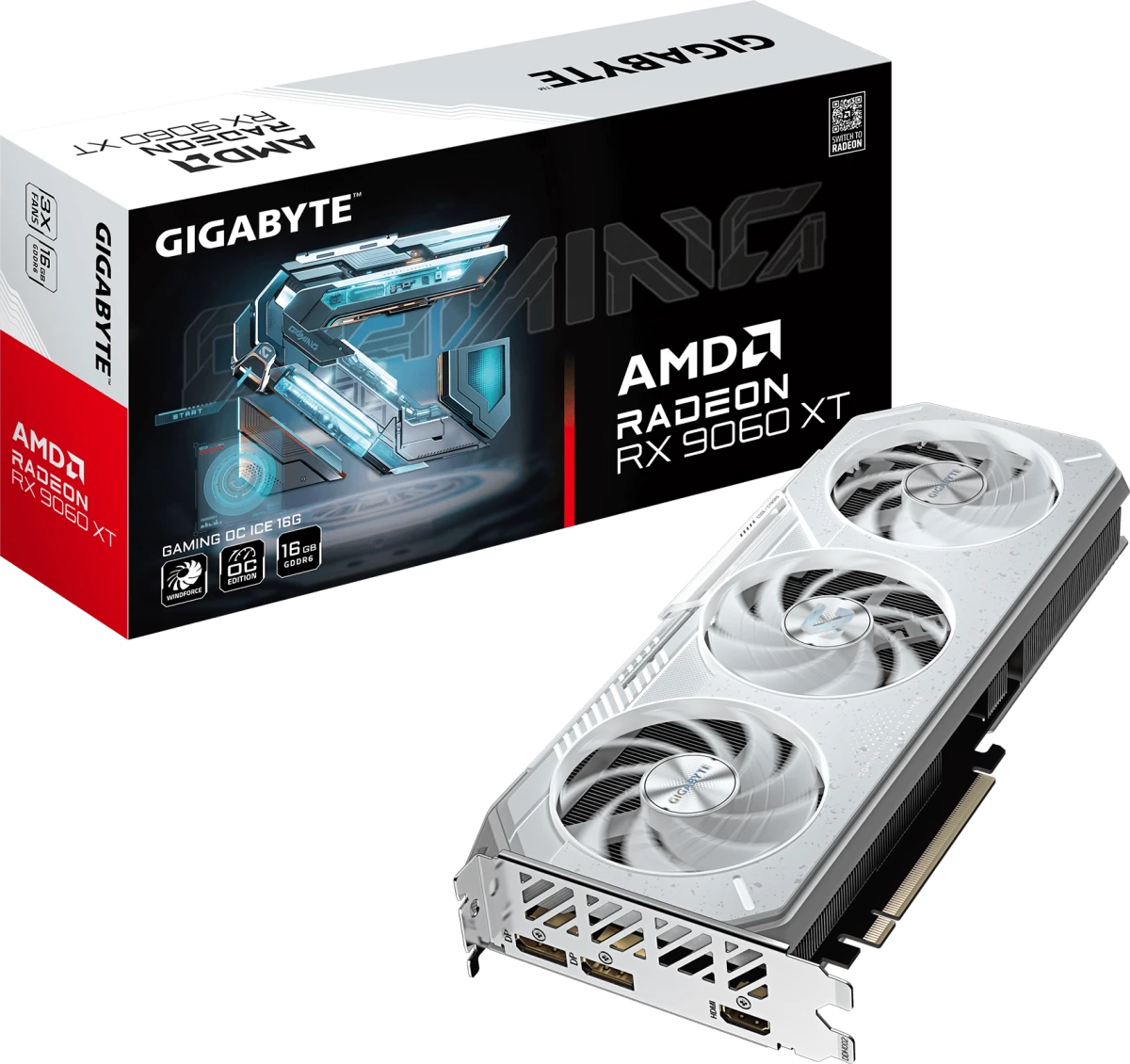 Видеокарта Gigabyte RX 9060 XT Radeon Gaming OC Ice 16G (GV-R906XGAMINGOCICE-16GD)