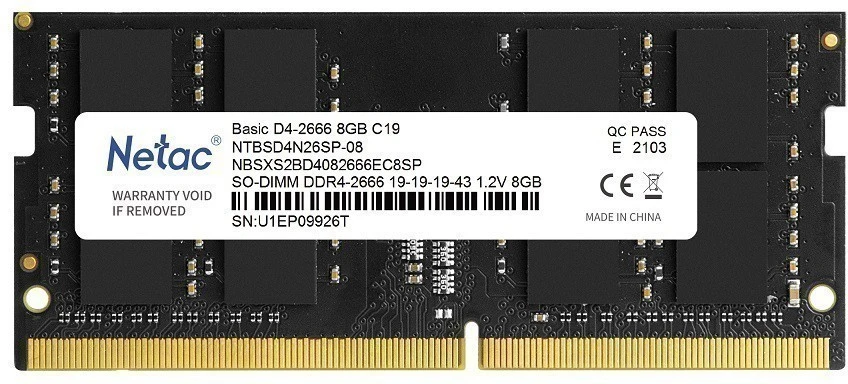 Модуль памяти 8Gb Netac Basic (NTBSD4N26SP-08)