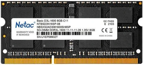 Модуль памяти 8Gb Netac Basic (NTBSD3N16SP-08)
