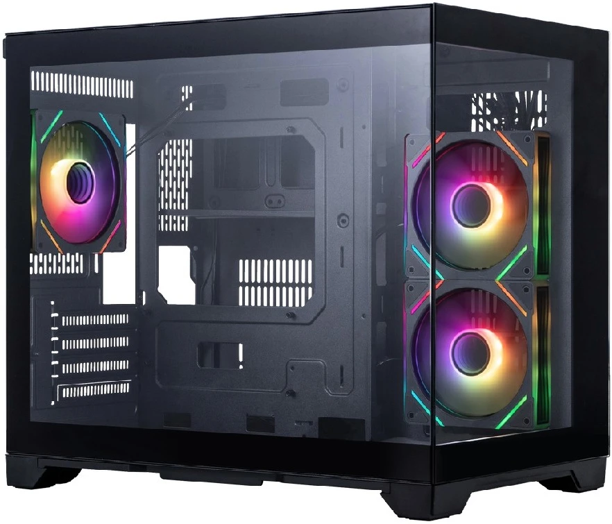 Корпус 1stPlayer MV6-TRANSPARENT ARGB (черный) (MV6-TP-BK-2FC7R-1FC7)