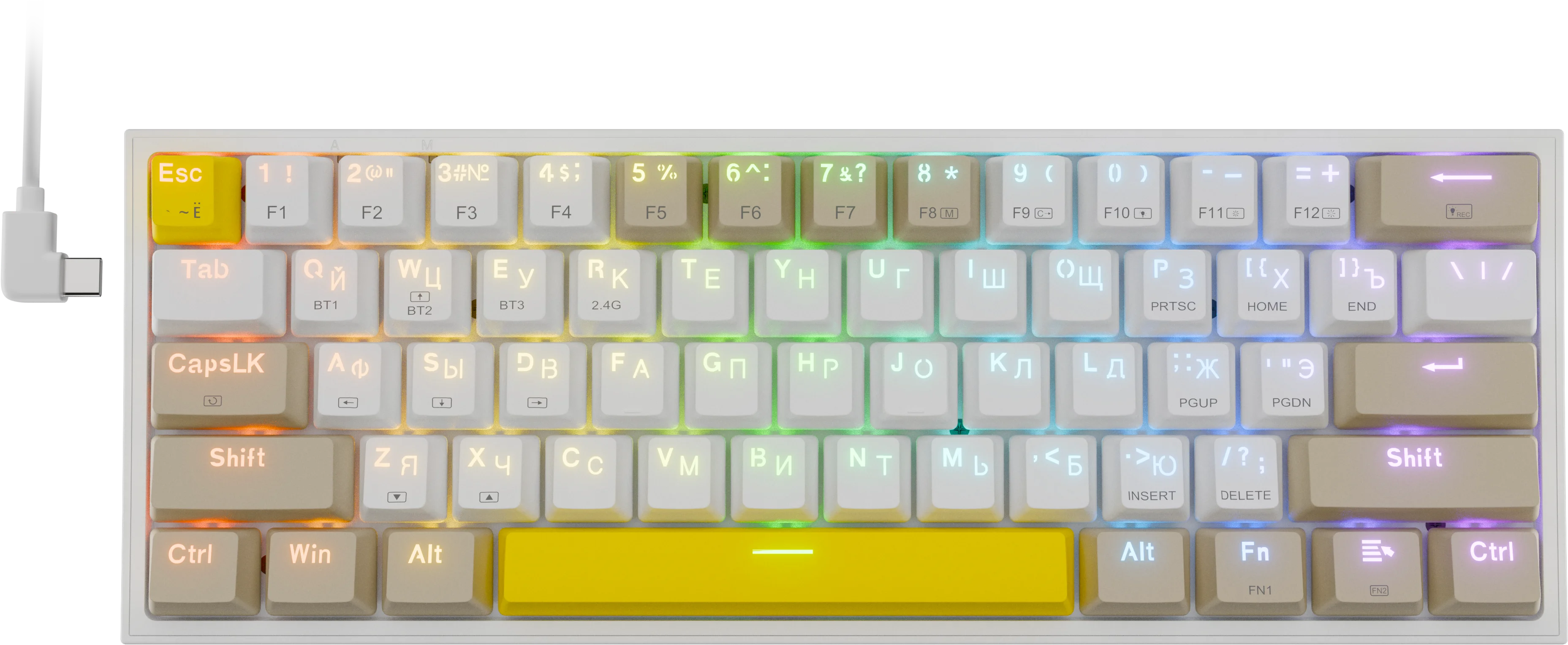 Клавиатура Redragon Fizz Pro (белый/бежевый) (72598)