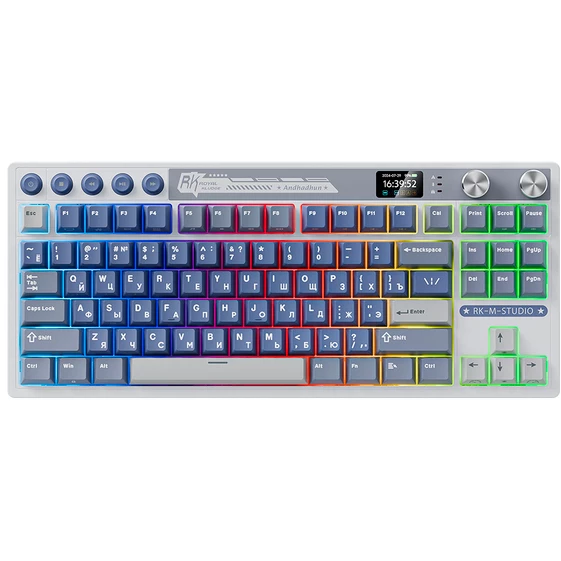 Клавиатура Royal Kludge M87 RGB (Ocean Blue, RK Chartreuse)