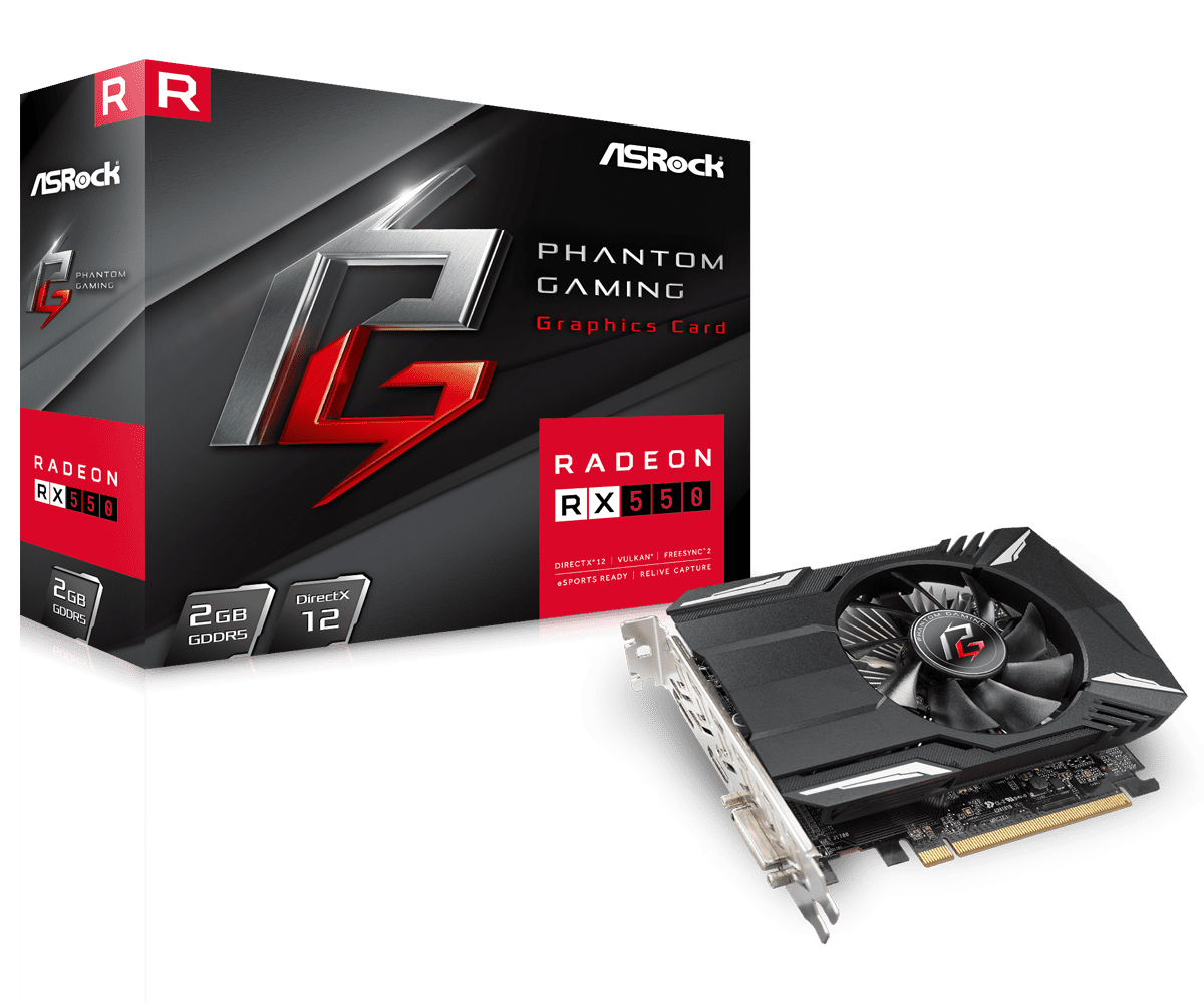 Видеокарта AsRock RX 550 (PHANTOM G R RX550 2G)