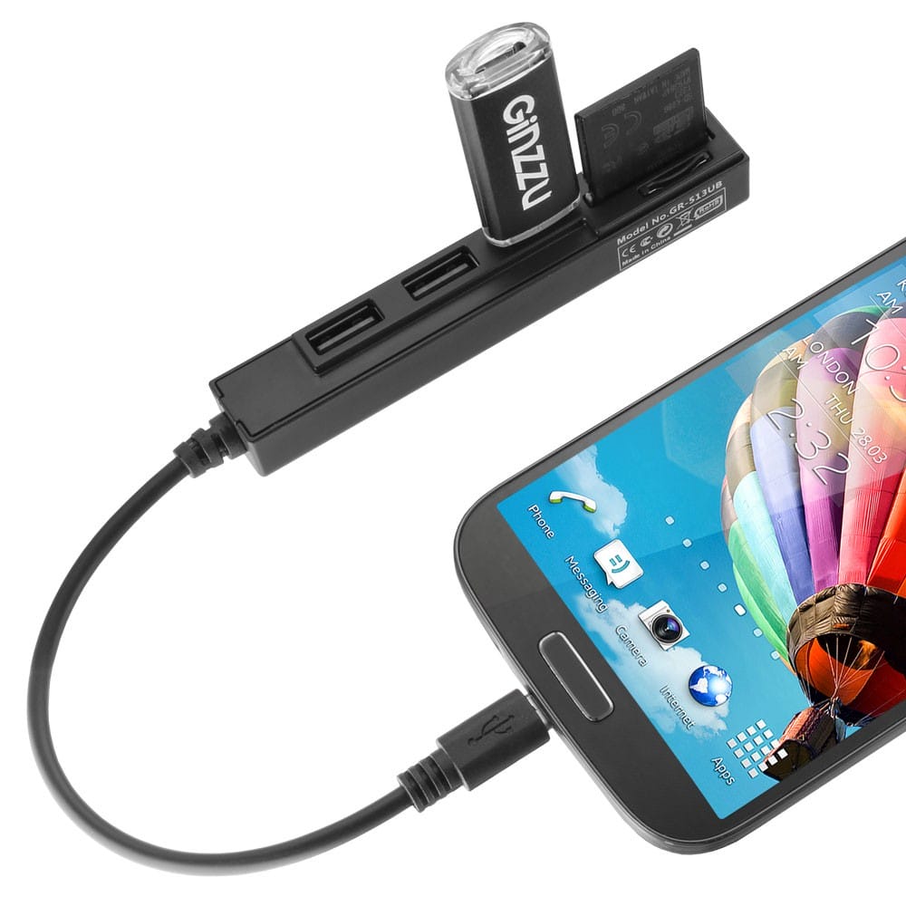 Картридер Ginzzu GR-513UB (OTG/PC 3 port USB + OTG SD/microSD)