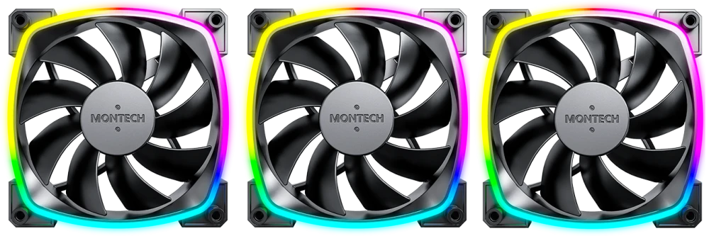 Набор вентиляторов Montech AX120 PWM 3 IN 1 (черный) (AX120B3P)