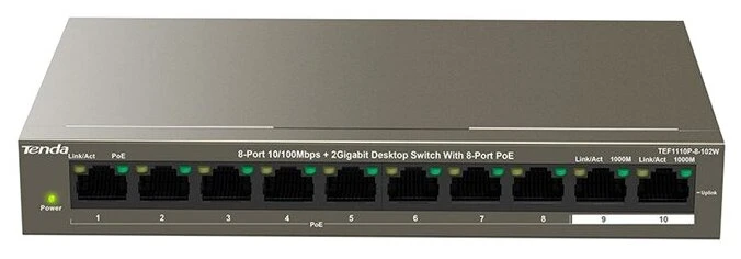 Коммутатор Tenda TEF1110P-8-102W