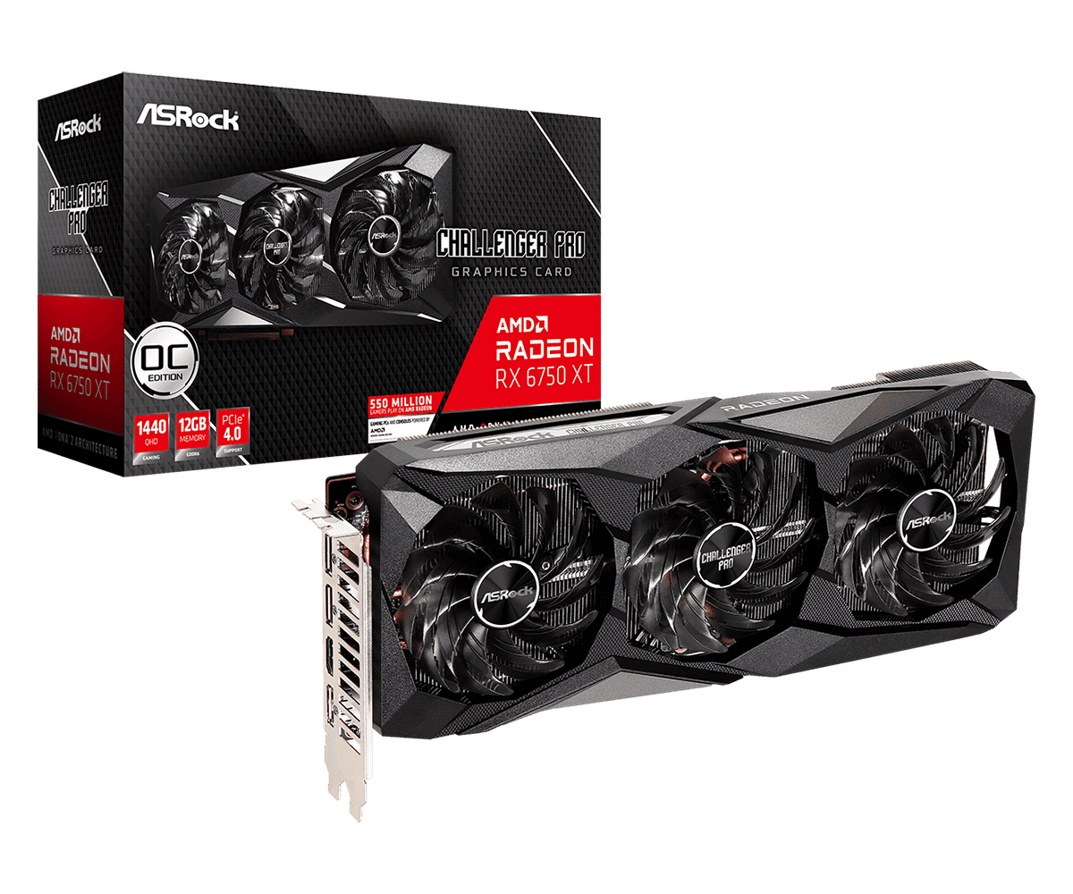 Видеокарта ASRock RX 6750XT Challenger Pro 12GB OC (RX6750XT CLP 12GO)