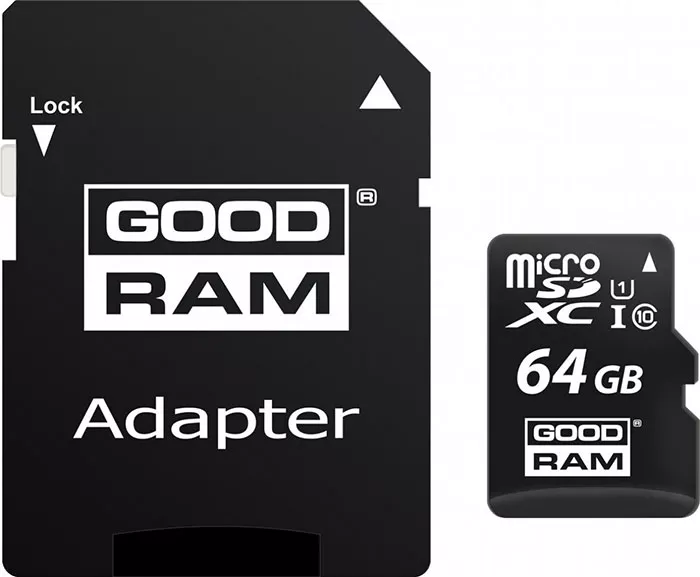 Карта памяти 64Gb Goodram (M1AA-0640R12) MicroSDHC class 10 UHS I + adapter