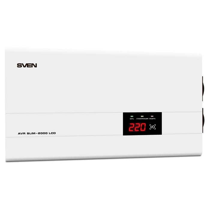 Стабилизатор напряжения 2000VA SVEN AVR SLIM-2000 LCD