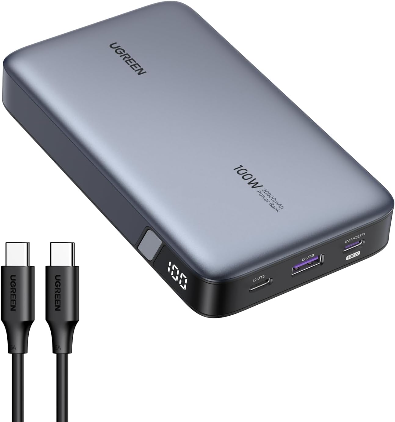 Портативное зарядное устройство UGREEN PB720 (серый) (25188)