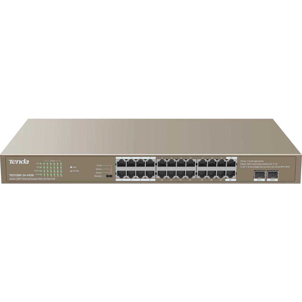 Коммутатор Tenda TEG1126P-24-410W